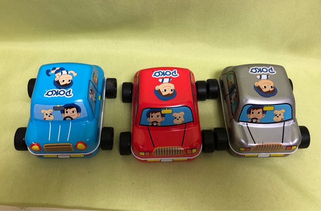 不二家のポコ ちゃんミニカー 3台セット新品未使用！定年劣化サビ