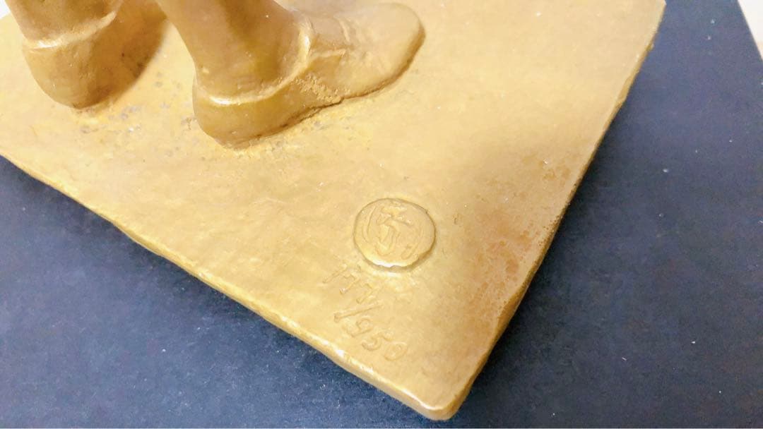 しゃぼん玉 矢野秀徳 ブロンズ 少女像 オブジェ 177/950 矢野静子識箱