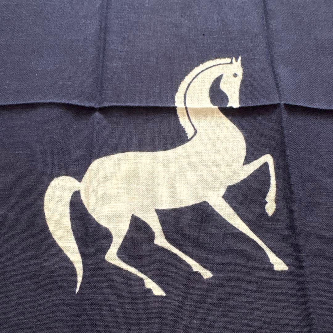 落語家 五代目鈴々舎馬風 馬デザイン ネイビー手ぬぐい 1997年以前