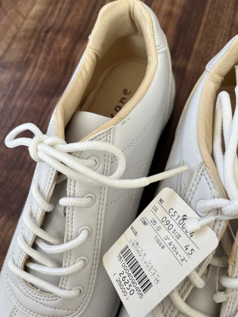 新品未使用　ピッコーネ　ゴルフシューズ 24.5cm ホワイト女性用　タグ付き