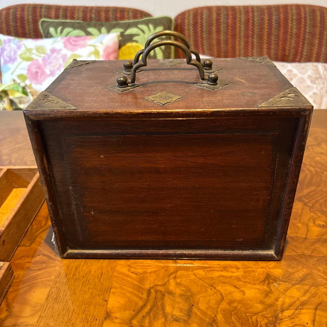 木製箱入り麻雀牌　アンティーク