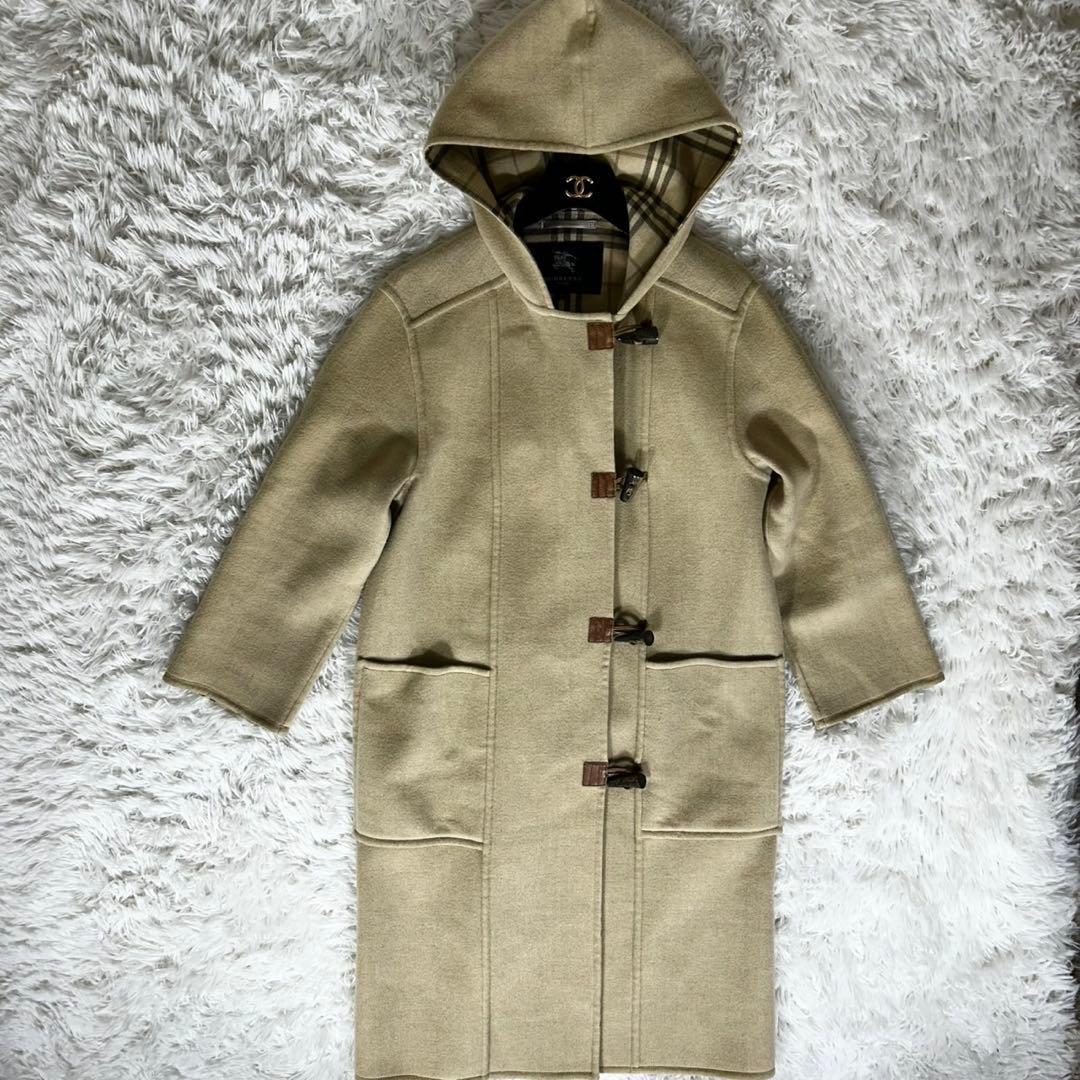 美品✨《バーバリーロンドン》カシミヤ混 ダブルフェイス フーデッドコート36