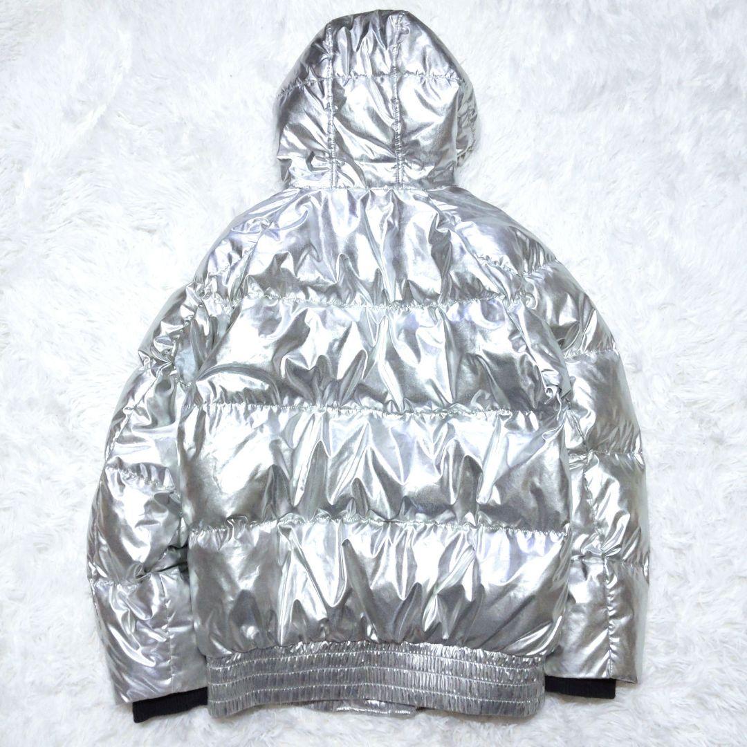 GAP シルバー メタリック ダウンジャケット XXS オーバーサイズ M相当