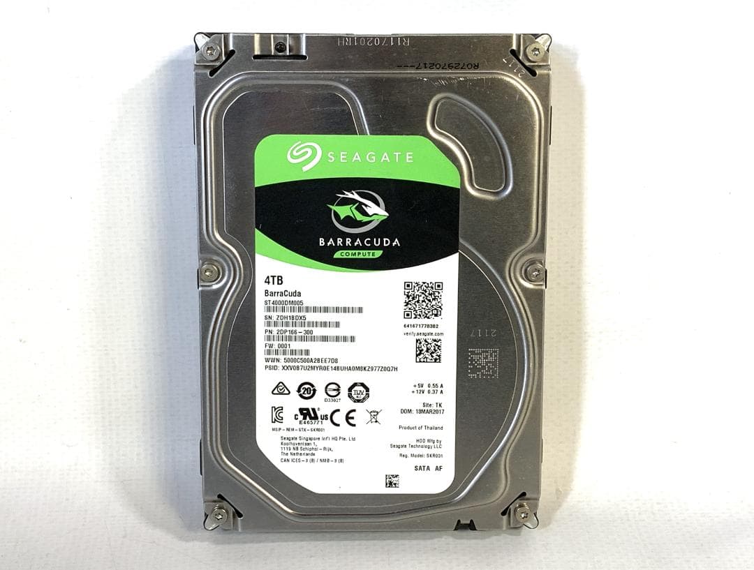 外付けハードディスク・ドライブ Seagate 4.0TB HDD BarraCuda ST4000DM005