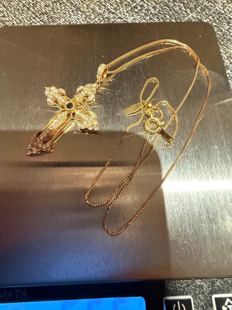 刻印有り　ダイヤクロス　k18 ネックレス 6.66g 0.8ct