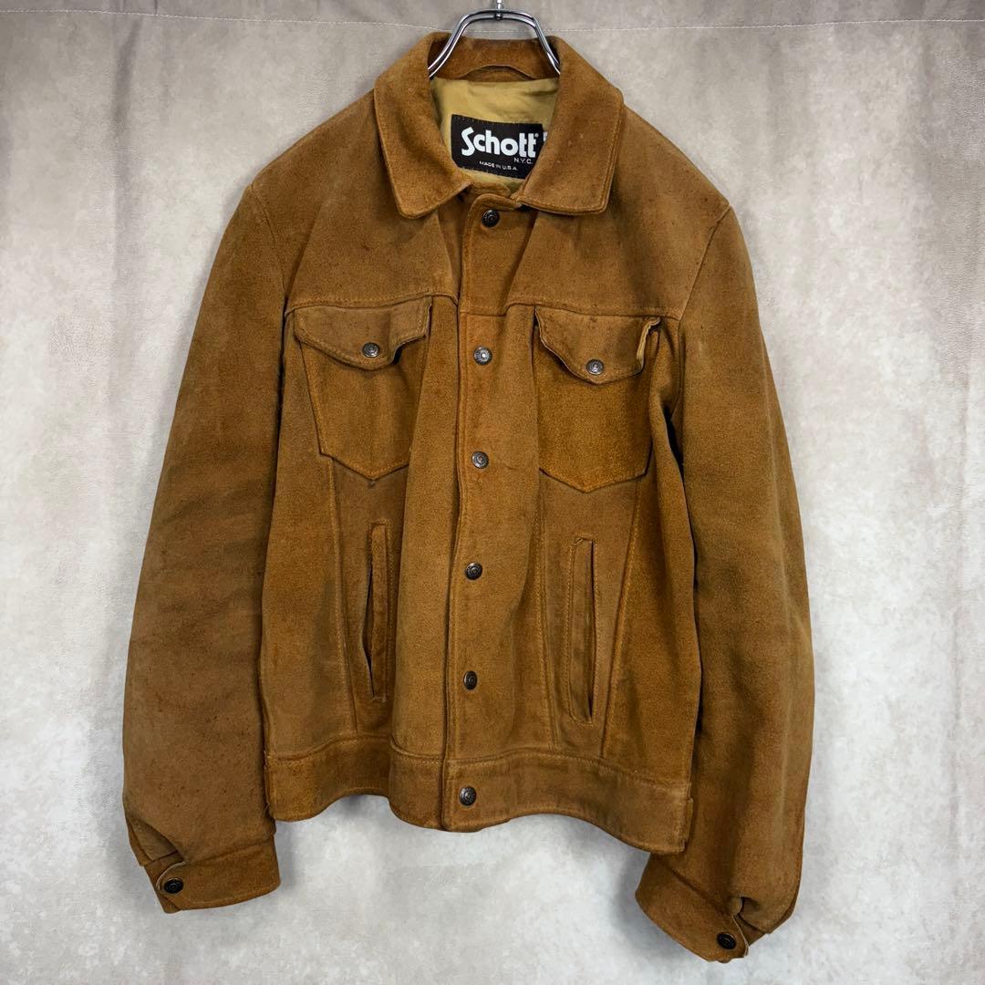 USA製SCHOTT 3rdタイプ スエードトラッカージャケットレザージャケット