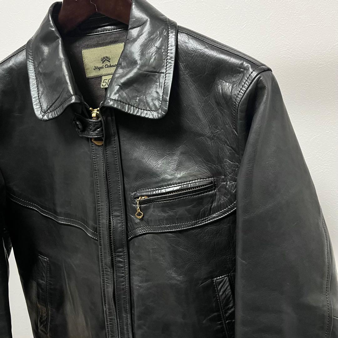 超希少 ナイジェルケーボン レザージャケット シングルライダース 50