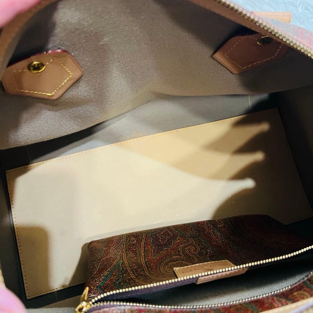 極美品✨ 希少✨ ETRO エトロ ボストンバッグ 鍵付き ペイズリー PVC