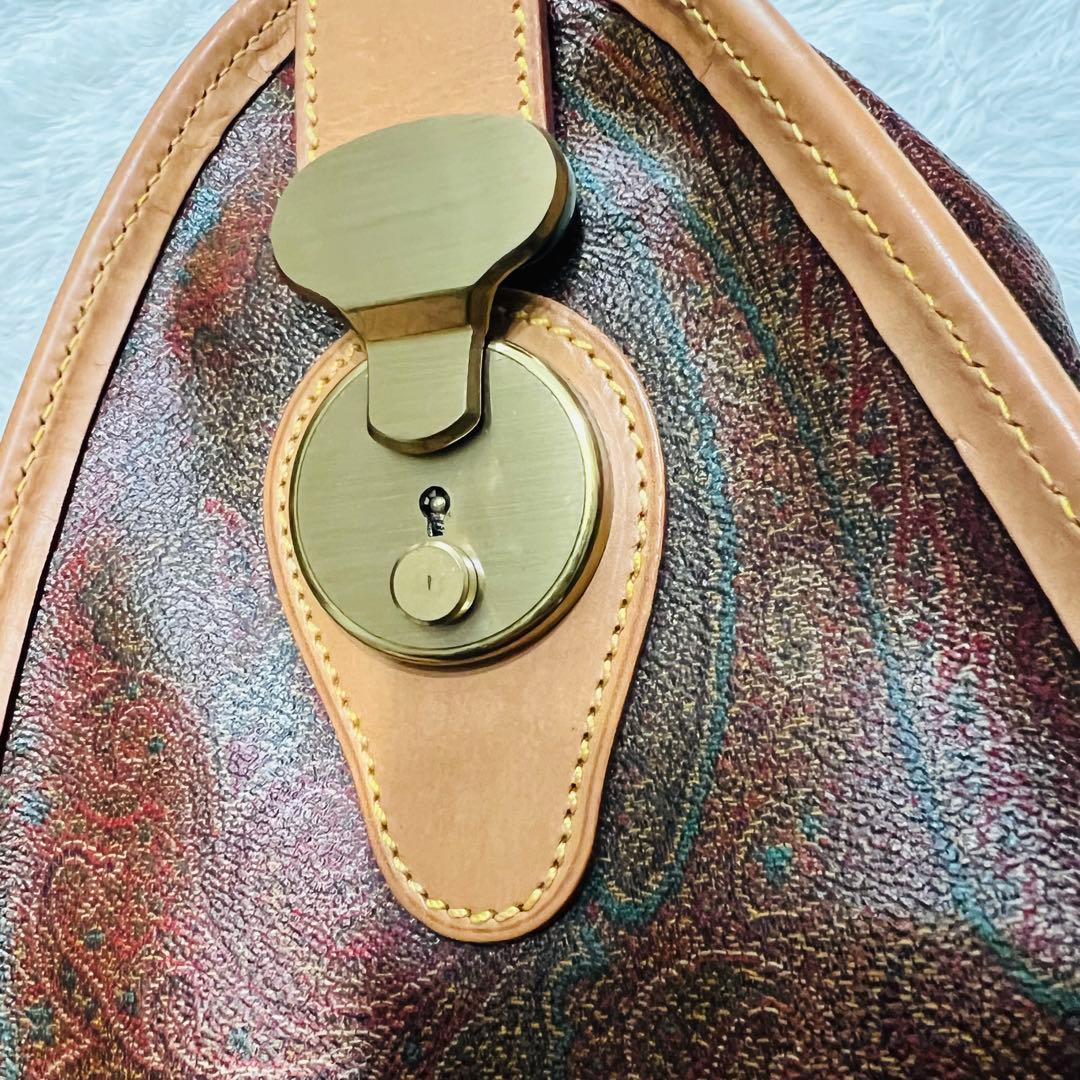 極美品✨ 希少✨ ETRO エトロ ボストンバッグ 鍵付き ペイズリー PVC