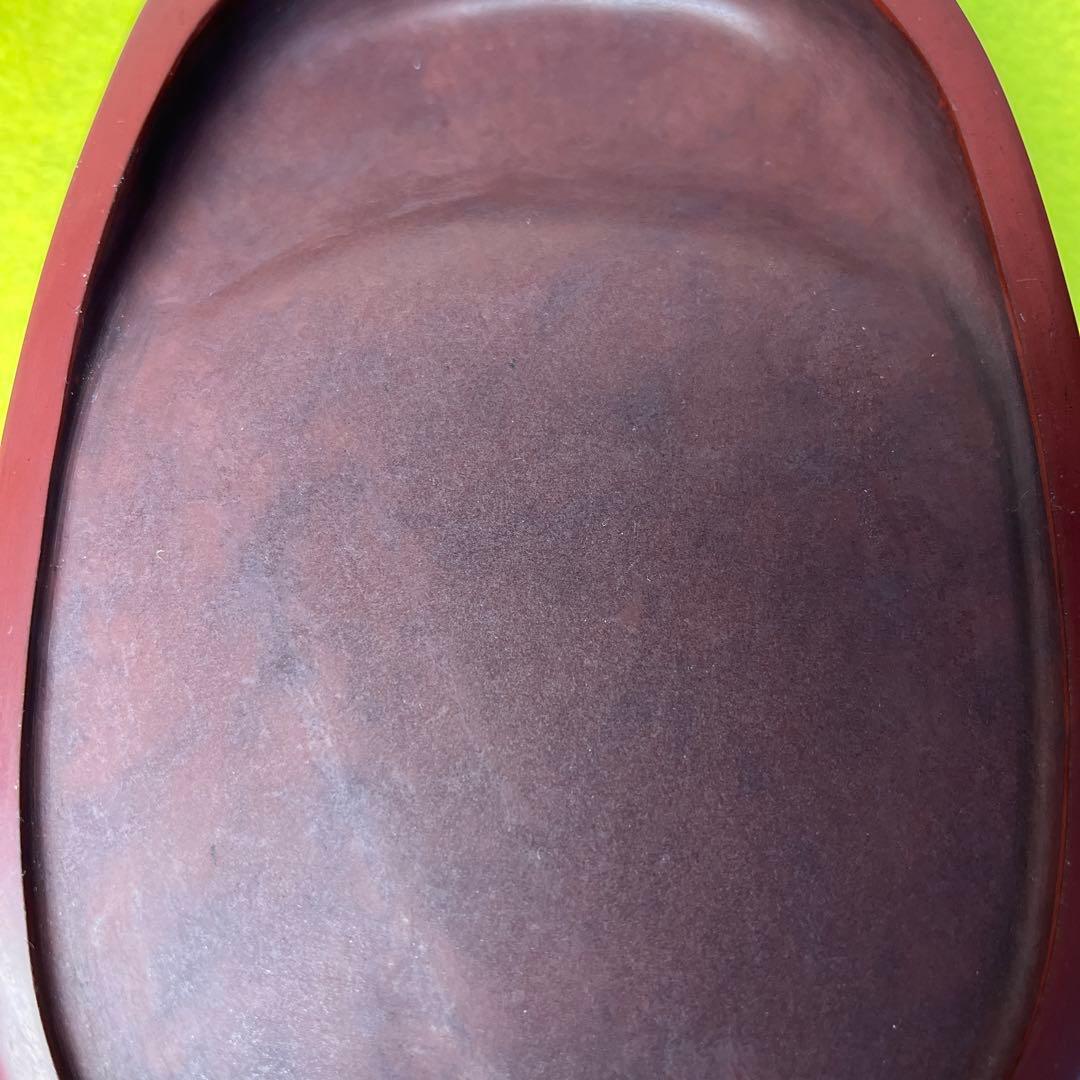 ⭕️岩手県 紫雲石硯 4代 佐藤鐡治 小判型硯 希少 姿が美しい 記念品