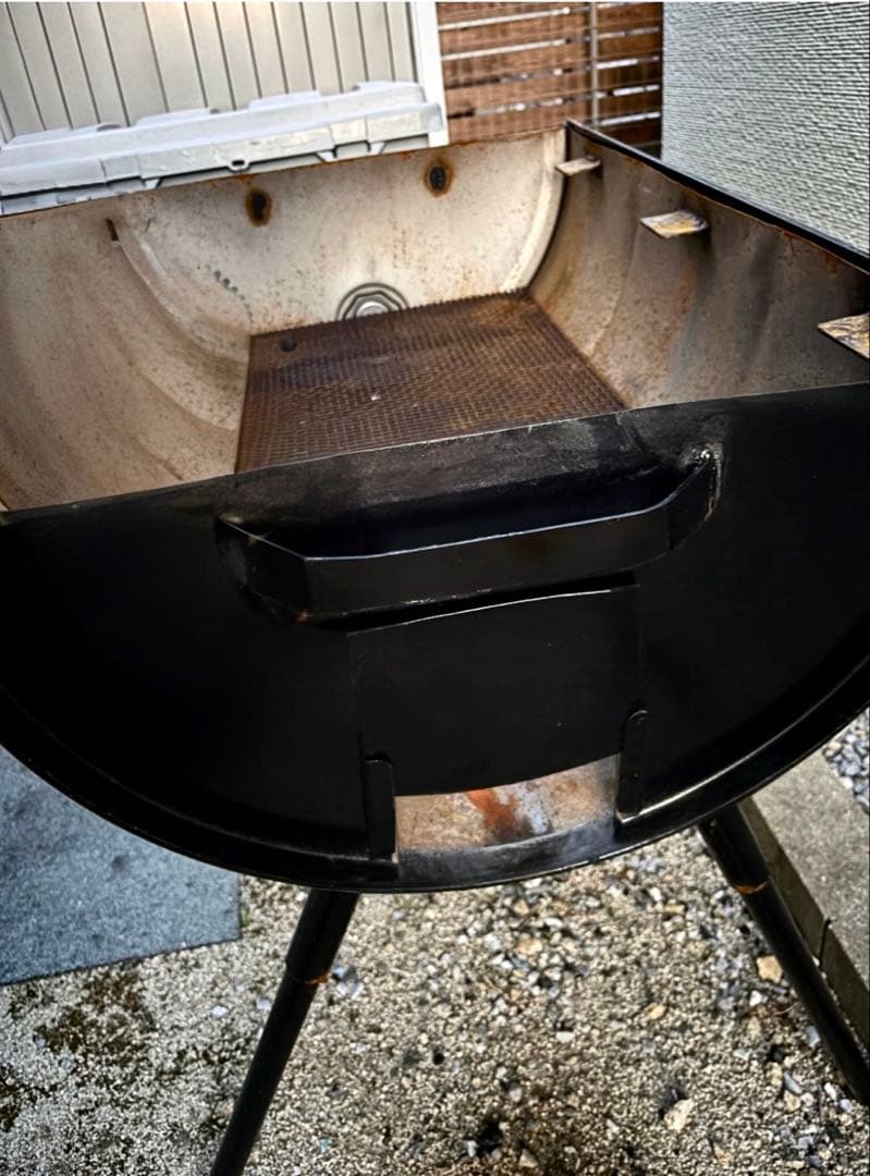 足差し込み式 掃除窓付 バーベキューコンロ ドラム缶 ドラム BBQ 大型