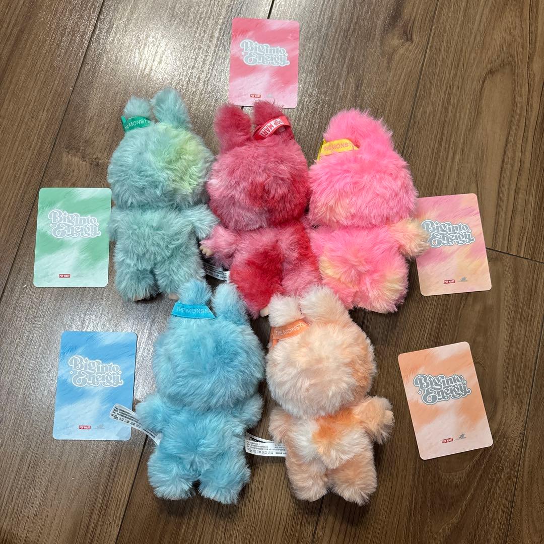 ラブブTHE MONSTERS ぬいぐるみ 5色セット　おまけケース2個付き