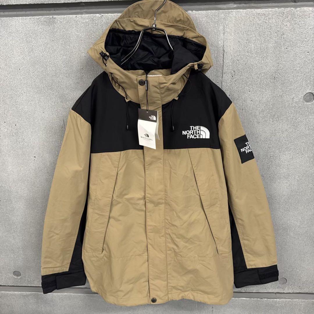 新品 ノースフェイス マウンテンパーカー ベージュ×ブラック メンズL