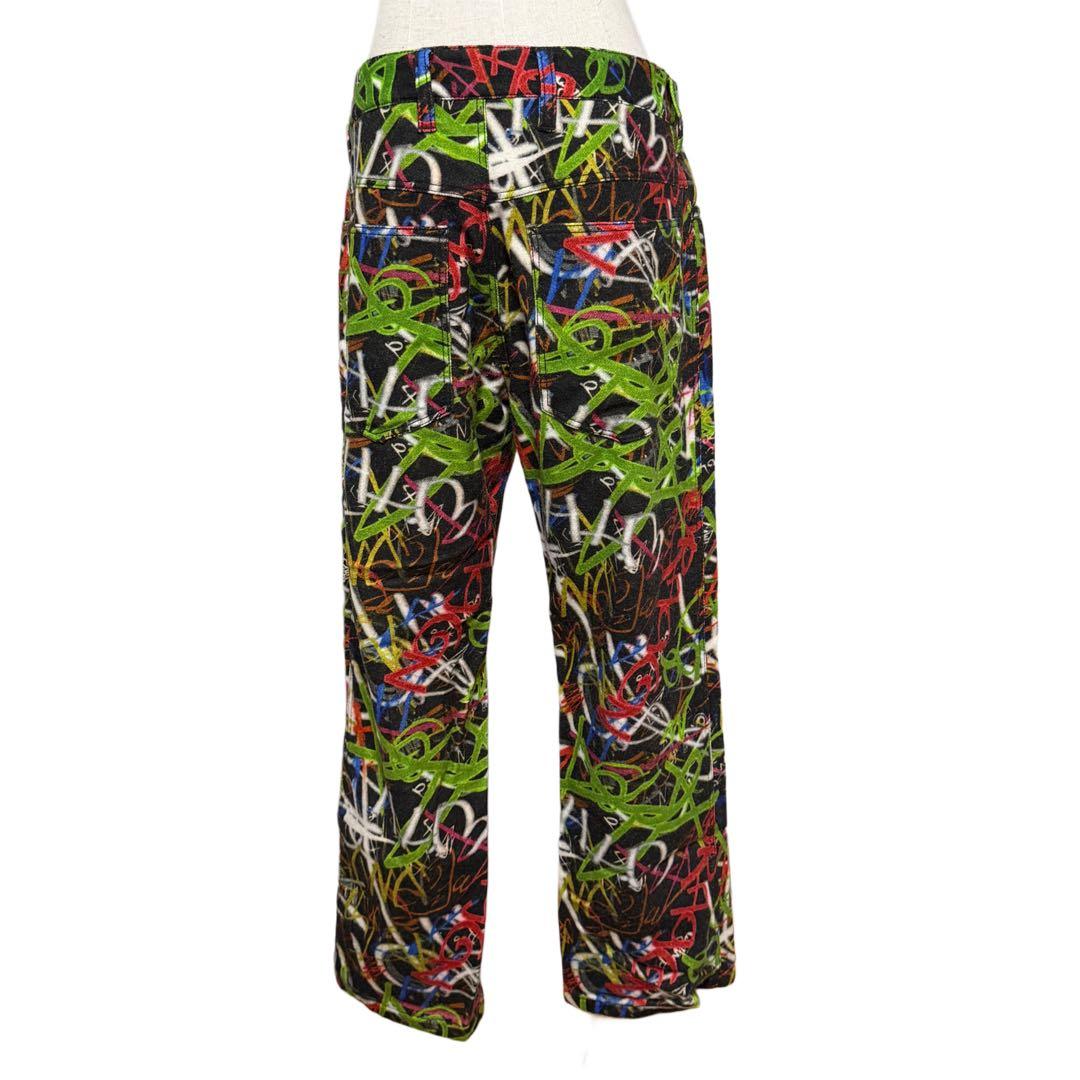 ダンスウィズドラゴン 総柄パンツ サイズ2 裾直し済み 股下63cm