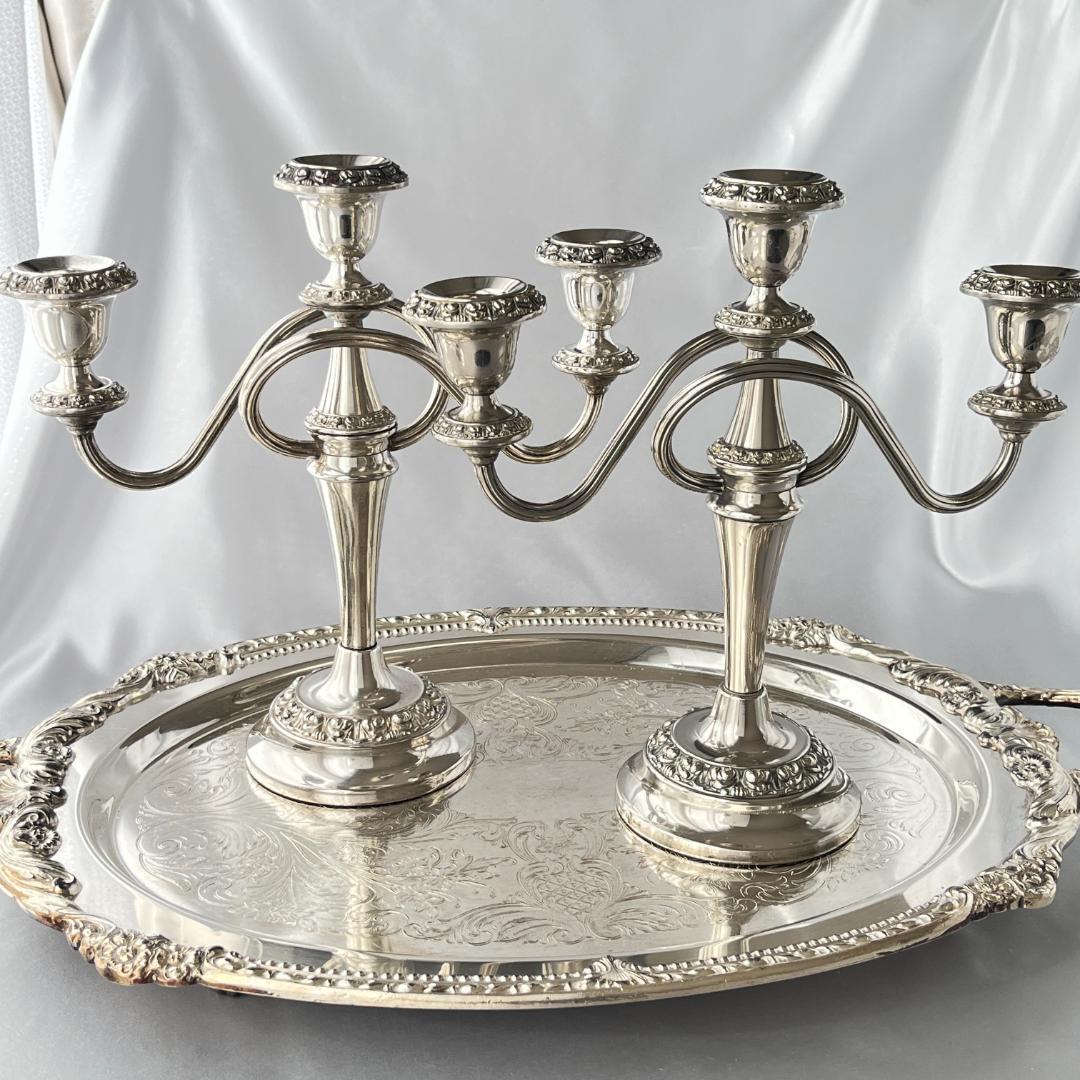 【IANTHE】 薔薇モチーフのキャンドルスタンド トリプルホルダー 2本 IANTHE】 薔薇モチーフのキャンドルスタンド トリプルホルダー 2本