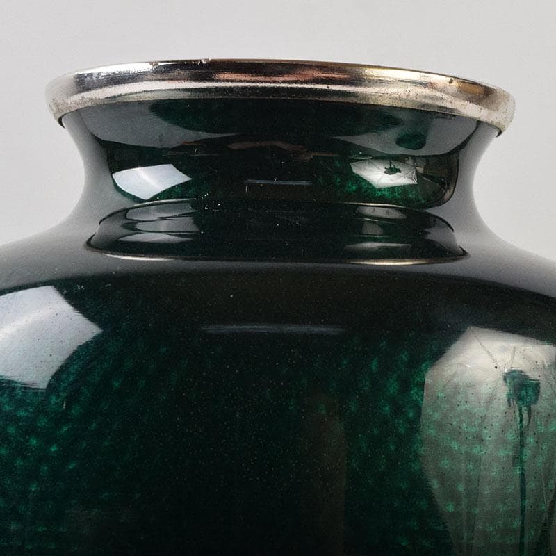 七宝焼 熱化工業 透釉 花鳥文 花瓶 唐木台・箱付 V R9322 - メルカリ