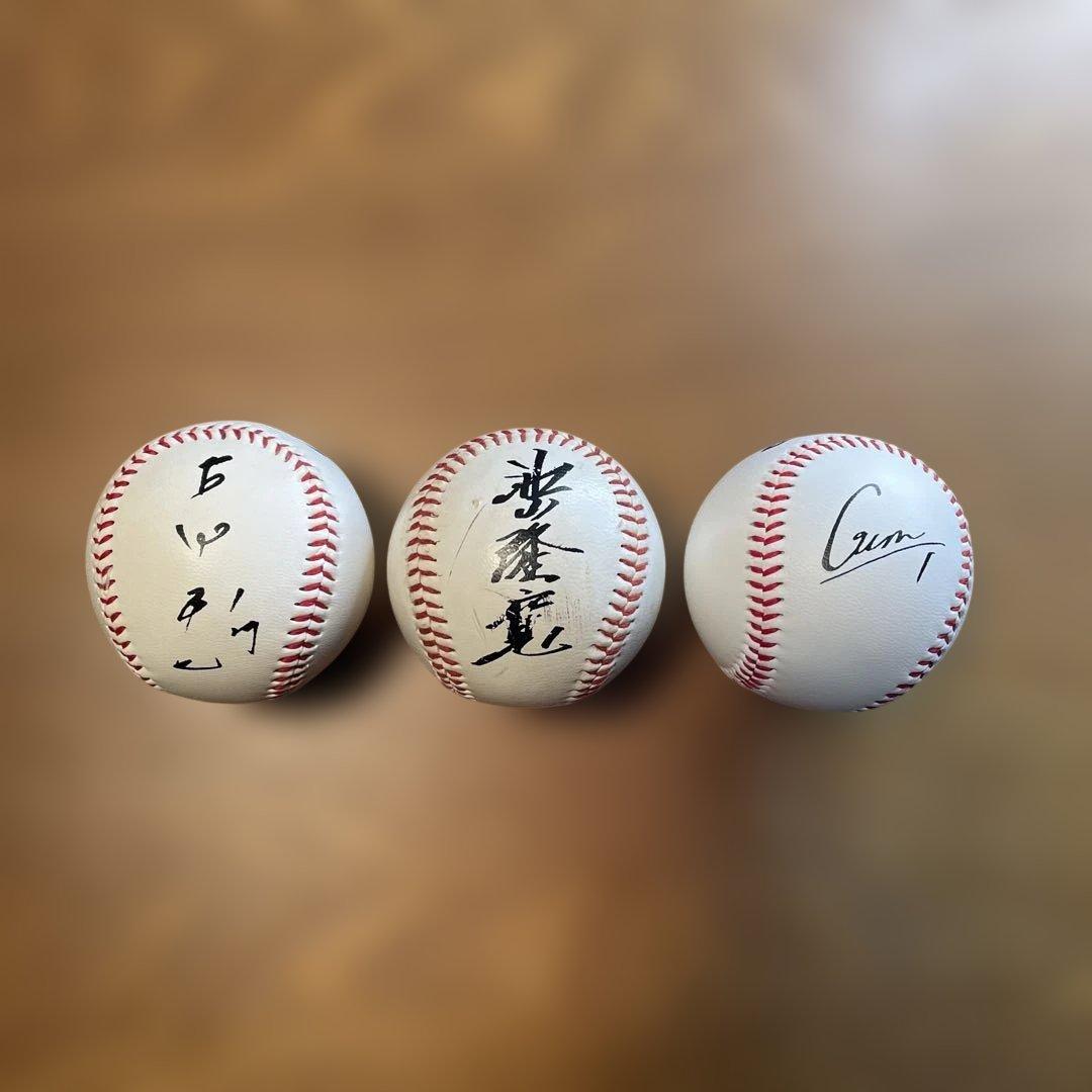 サインボール/ヤクルトスワローズ ①古田敦也②池山隆寛 ③背番号1 3個