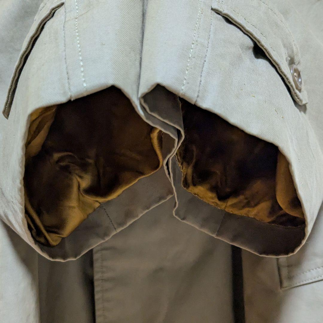 英国製 80〜90s バーバリー ステンカラーコート メンズ コットン 玉虫