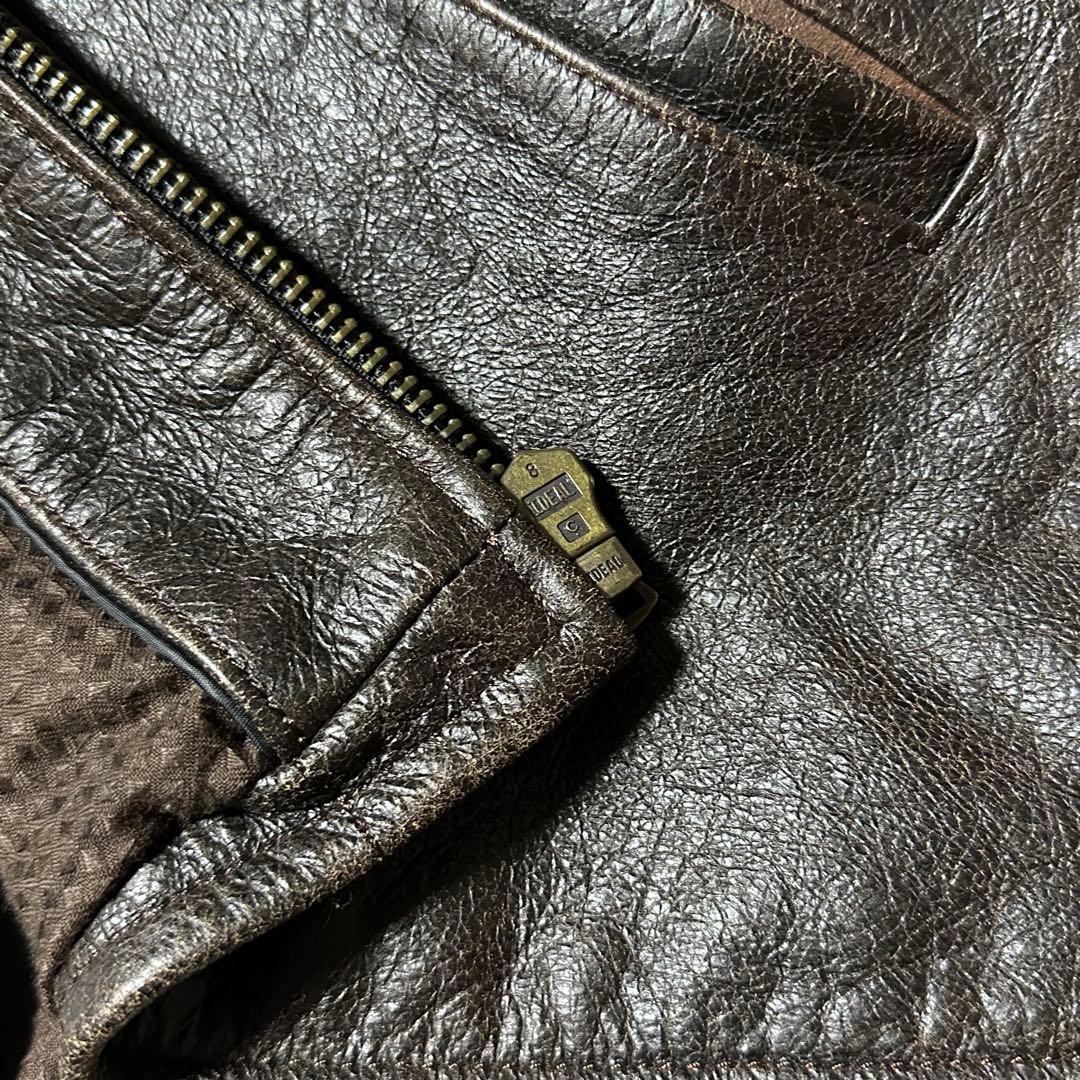 curphey leather ダークブラウン レザージャケット 44 - メルカリ