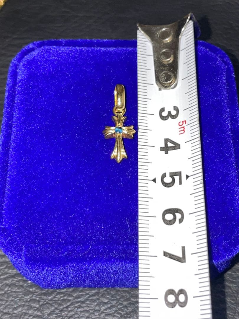 k18/サファイア　クロスペンダントトップ　十字架ネックレス　2.77g 本物