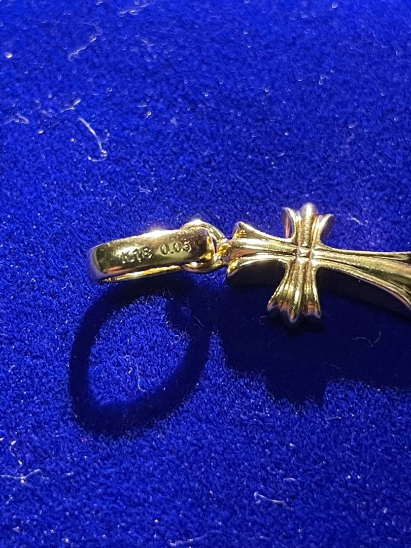 k18/サファイア　クロスペンダントトップ　十字架ネックレス　2.77g 本物