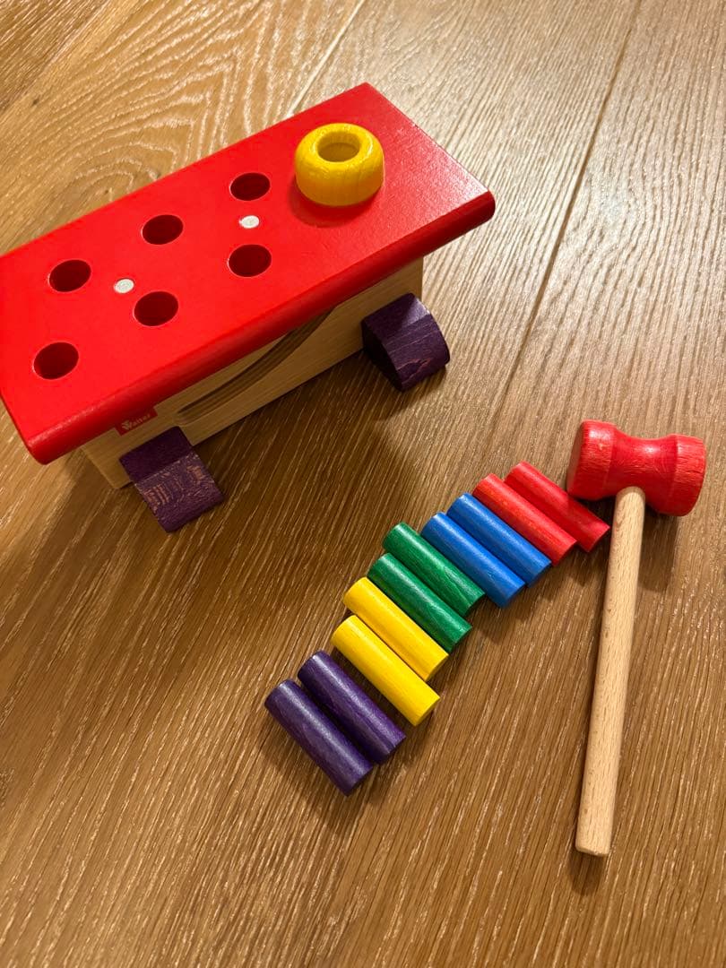 大工さん ウォルター社 ニック社木製 知育玩具 ハンマートイ ペグ10本