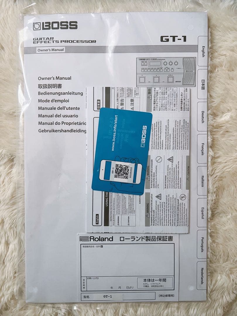 BOSS GT-1エフェクター、純正ACアダプター PSA-100 セット