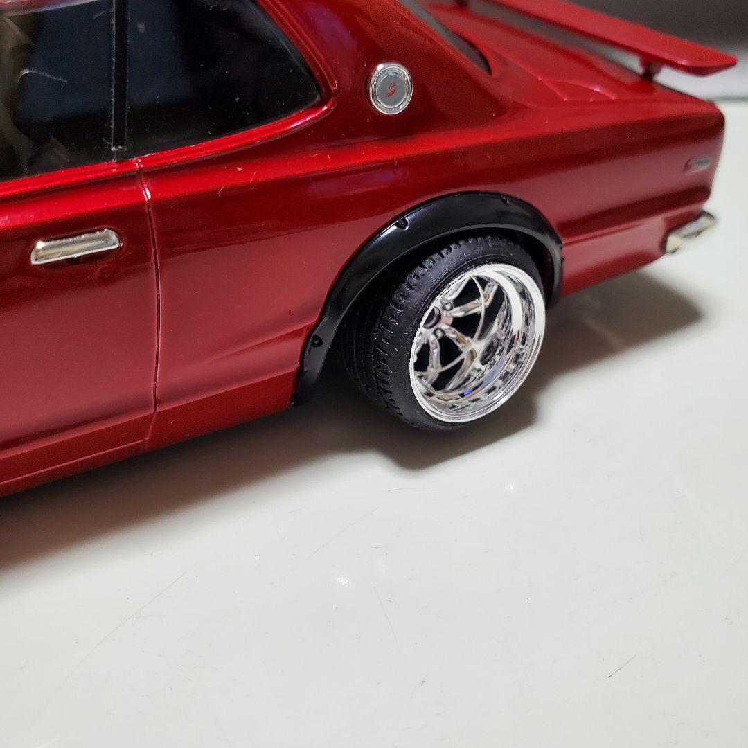 アオシマ 楽プラ キャンバー加工 GTR ハコスカ 1/24 日産スカイ 完成品