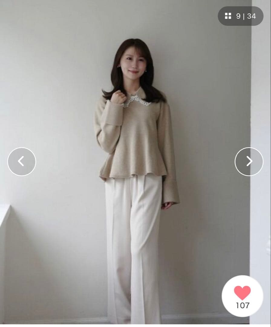 cleblatt レースカラーペプラムニット レースカラーペプラムニット/cle blatt(クレブラット)｜クレブラット