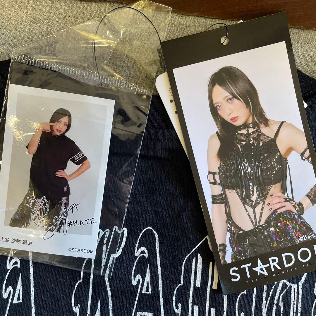 L スターダム 上谷沙弥 Tシャツ ステッカー付 H.A.T.E - メルカリ