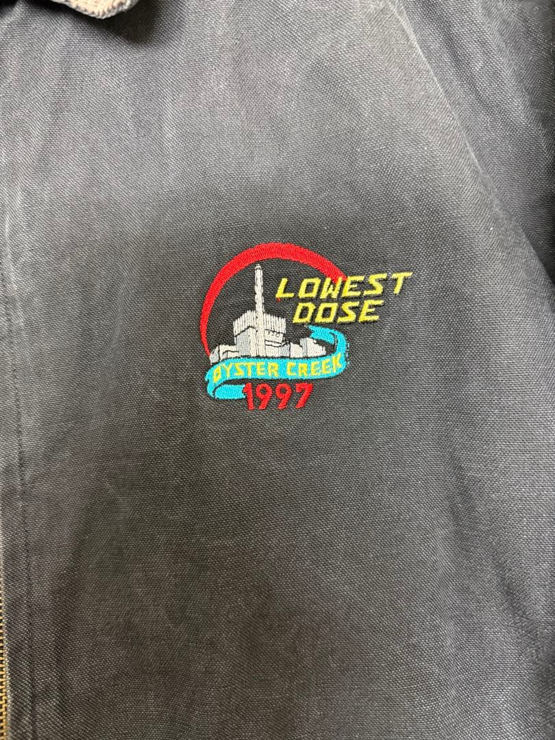 USA製 90s Holloway ブラックダックジャケット 企業ロゴ 刺繍 黒