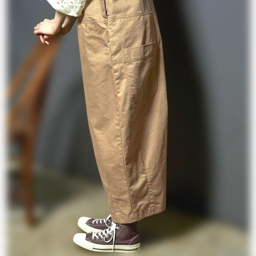 美品】tumugu ツムグ ヴィンテージフレンチドリル 2wayサロペット