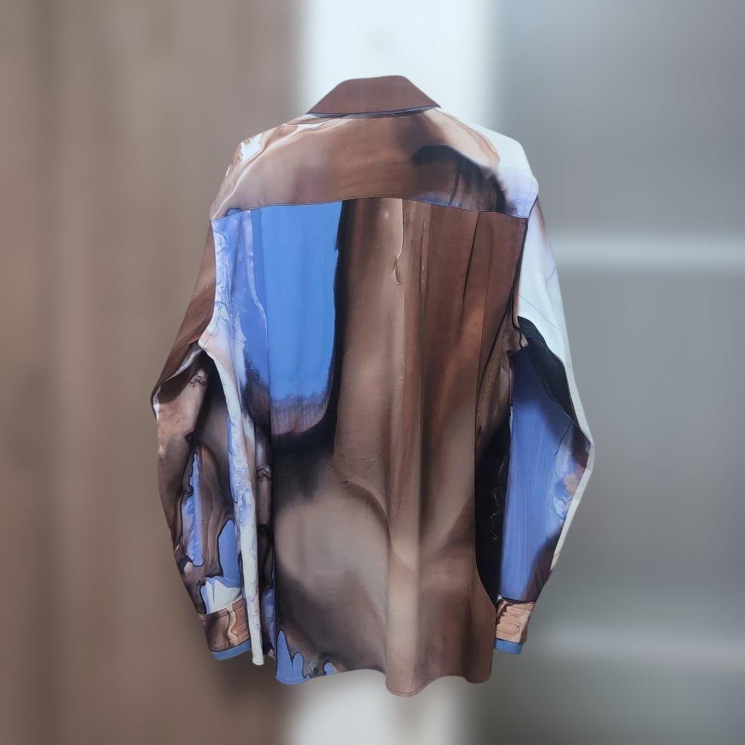 UJOHウジョー マーブルアートプリント長袖シャツ ユニセックス 4サイズ