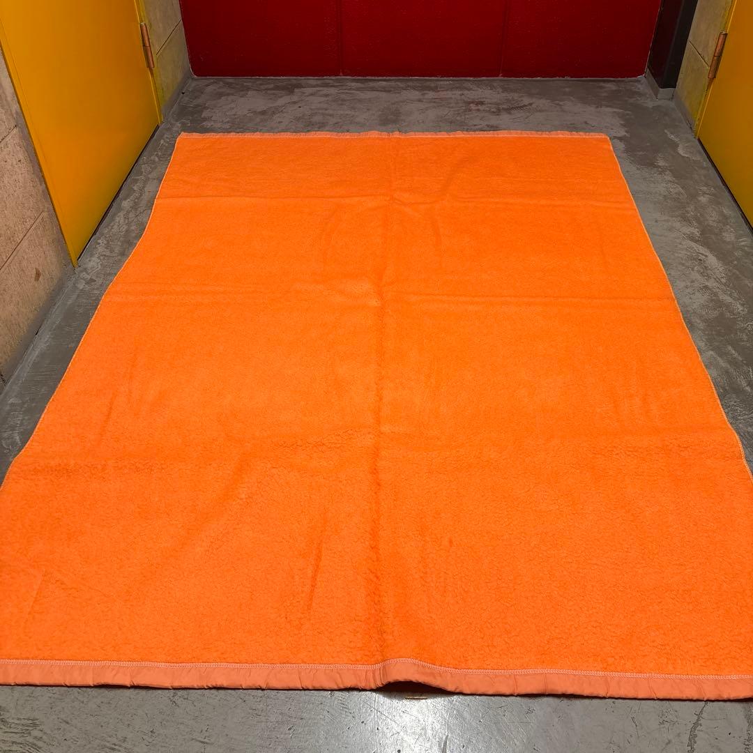 未使用品 80s アクリル100% 毛布 昭和レトロ アンティーク187×138
