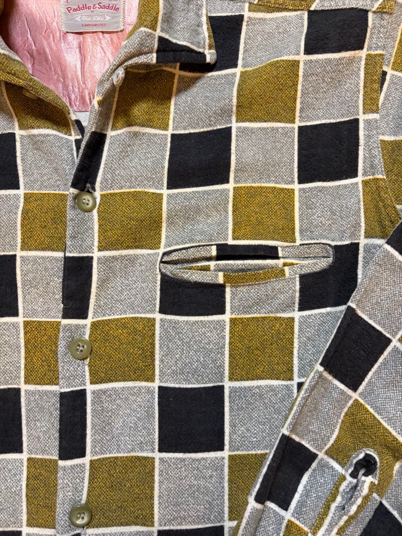 希少良品】50sビンテージ Saddle & Paddleプリントネルシャツ - メルカリ