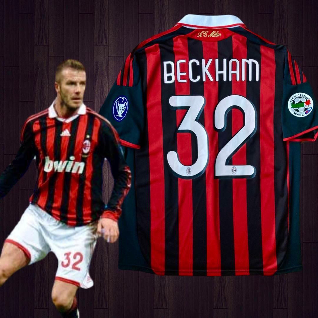 希少】ベッカム ACミラン 08-09ユニフォーム - メルカリ