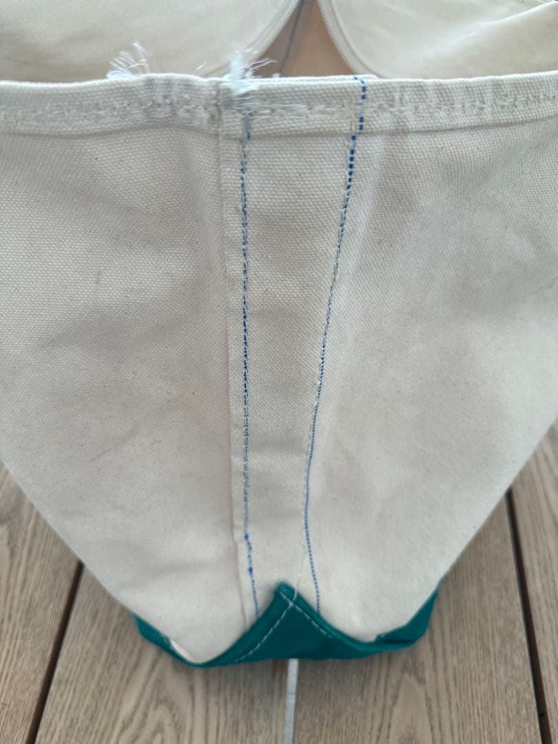 90s L.L.Bean トートバッグ アイボリー/グリーン