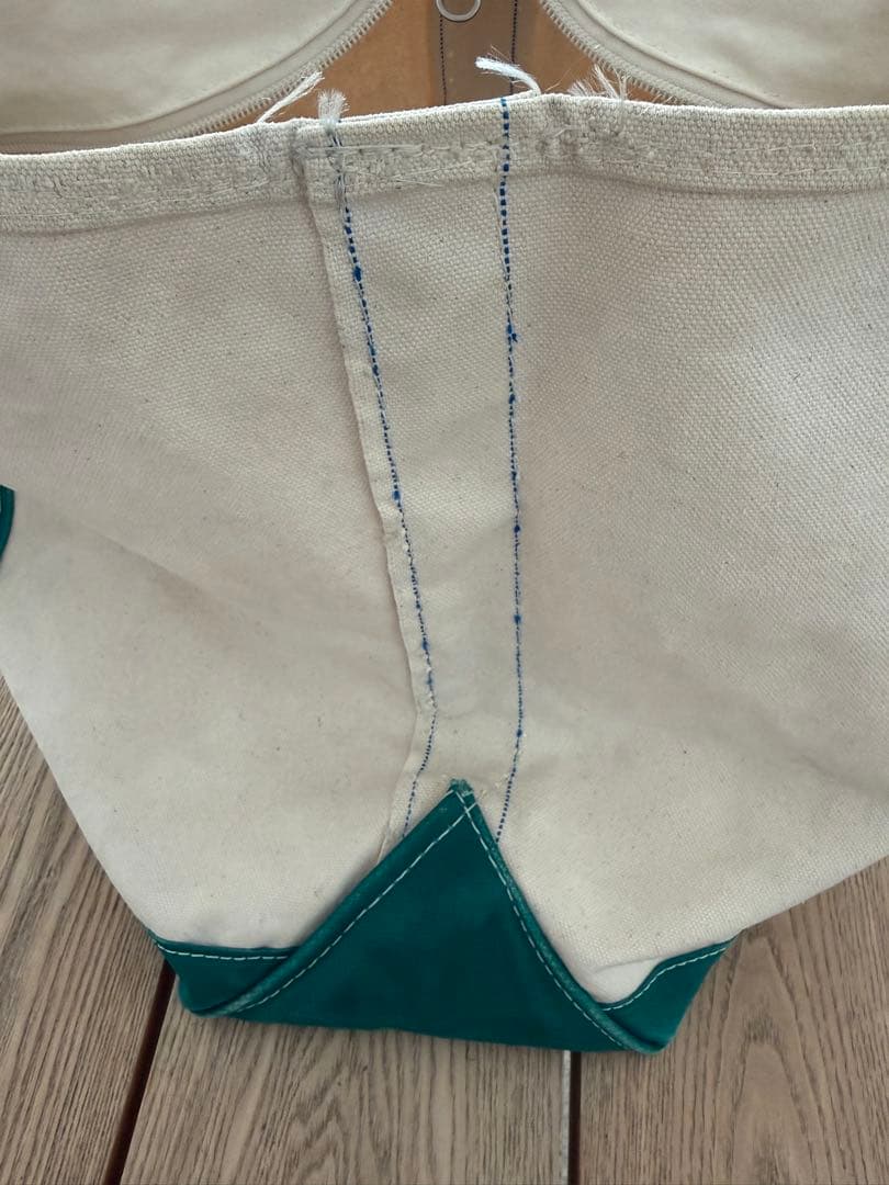90s L.L.Bean トートバッグ アイボリー/グリーン
