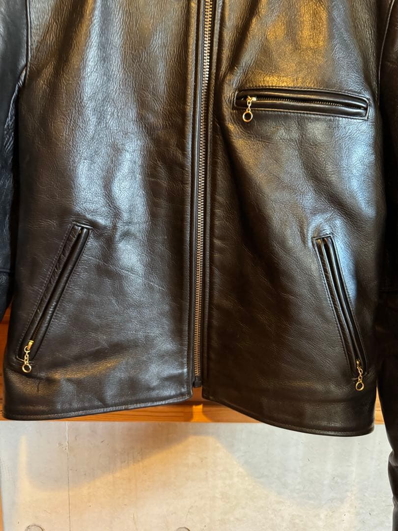 VANSON バンソン B 黒 42シングルライダース 革ジャン - メルカリ