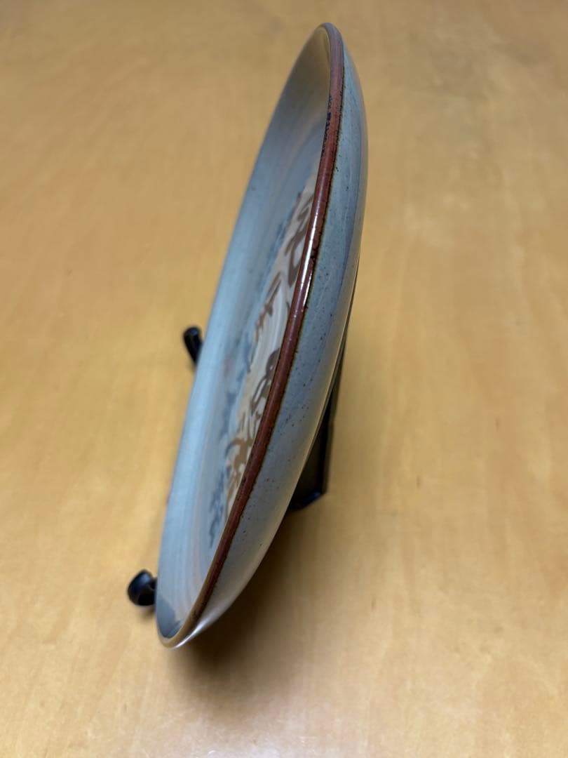 希少】八風焼 中曽根康弘『万物流転死生有命』飾り皿