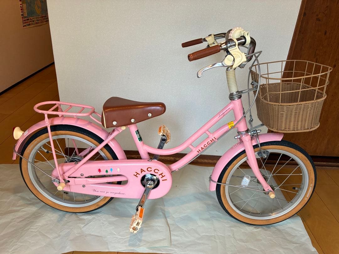 HACCHI 幼児用自転車 ピンク 前カゴ付き - メルカリ