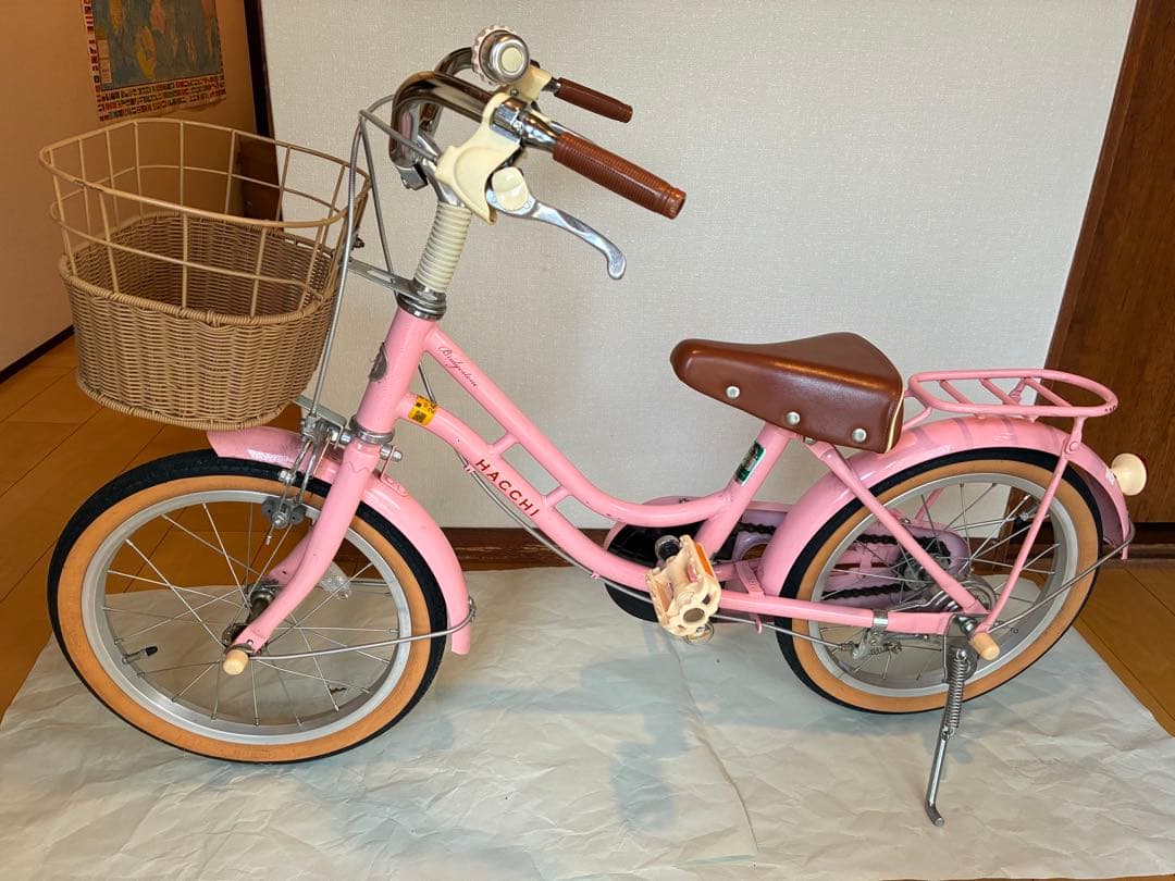 HACCHI 幼児用自転車 ピンク 前カゴ付き - メルカリ