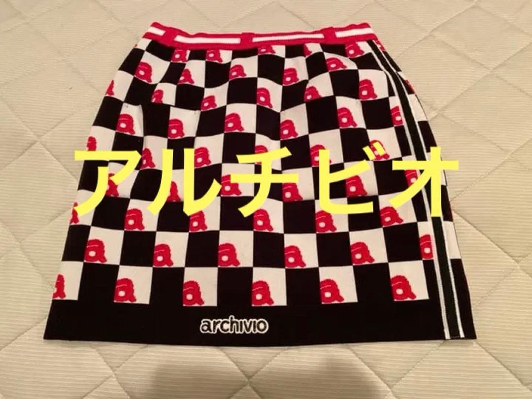 ARCHIVIO アルチビオ　スカート　ゴルフ　ニット　エンリケ アルチビオ ゴルフウェア スカート 配色ニットプリーツスカート
