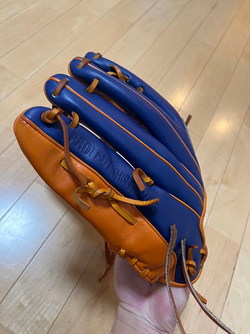 アンダーアーマ 軟式 グローブ 青 オレンジ オーダー 中古 オール