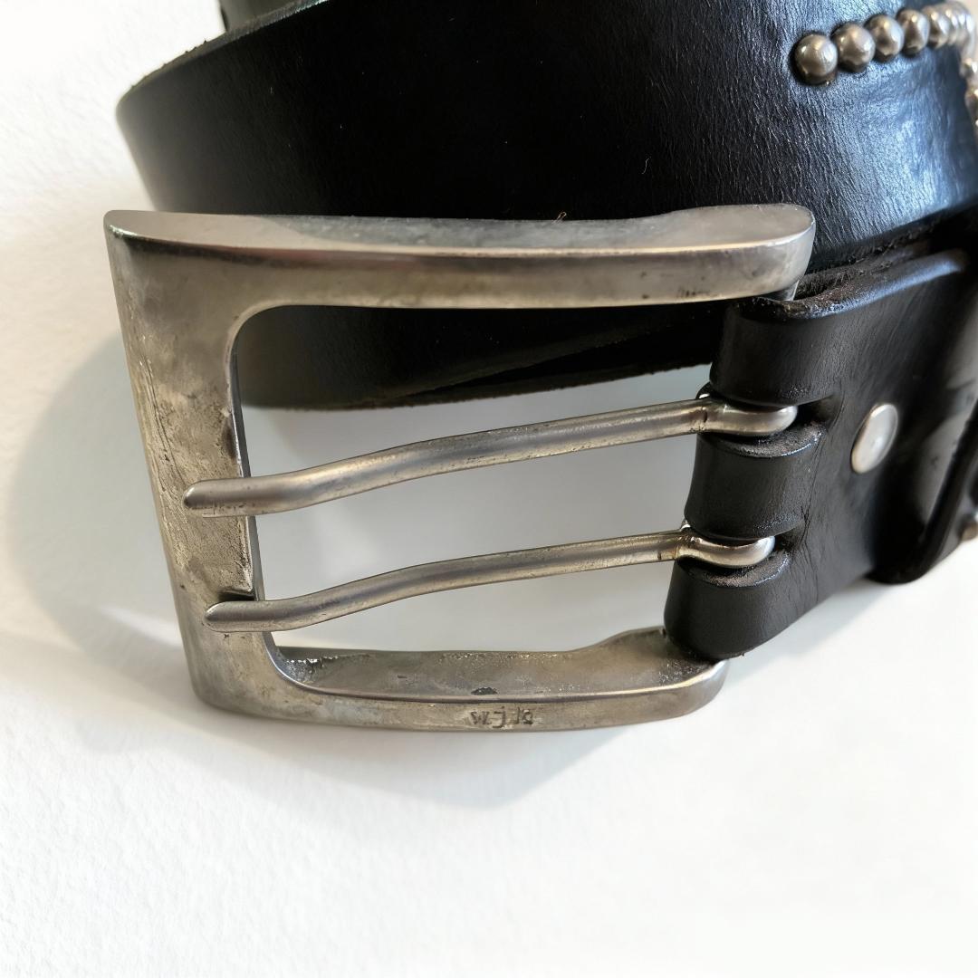 wjk スタッズベルト 本革 レザー ブラック akm junhashimoto