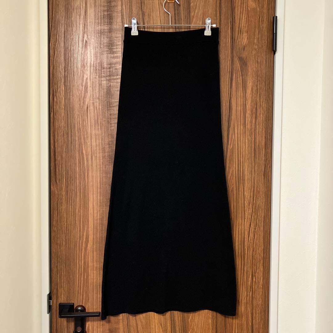 Curensology(カレンソロジー)コットンリブタイトスカート ブラック