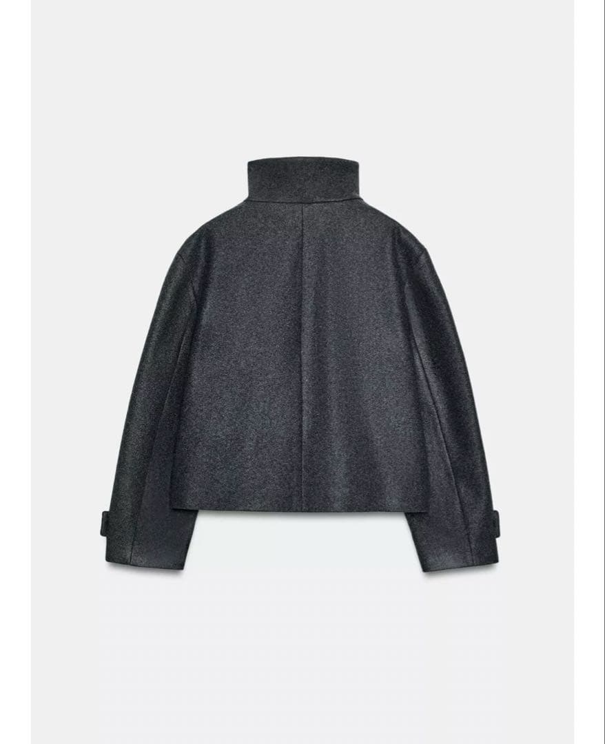 完売品⭐︎ZARA ハイネックショートコート S グレーマール - メルカリ