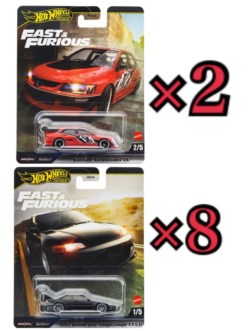 ホットウィール (10点)1993 ホンダ シビック クーペ ＆ ランサー IX ホットウィール (10点)1993 ホンダ シビック クーペ ＆ ランサー IX