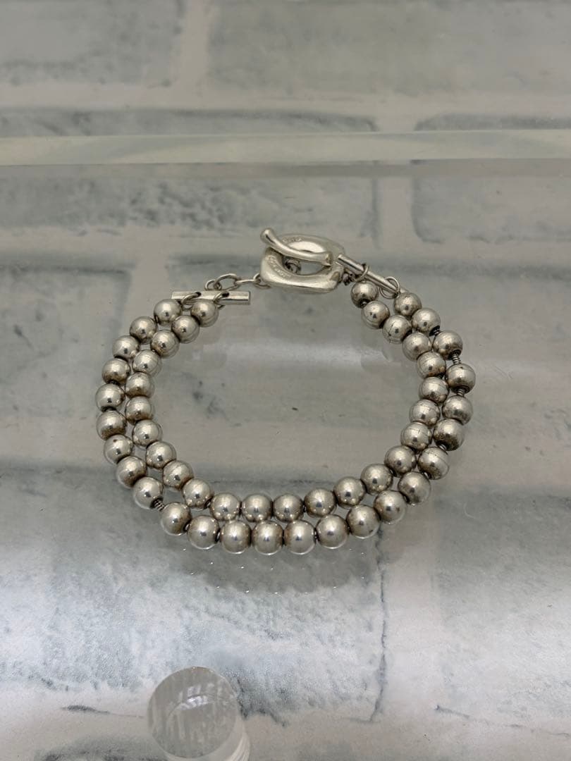 希少 オールドティファニー ヘビー Tバー 2連 ボールチェーン ブレス