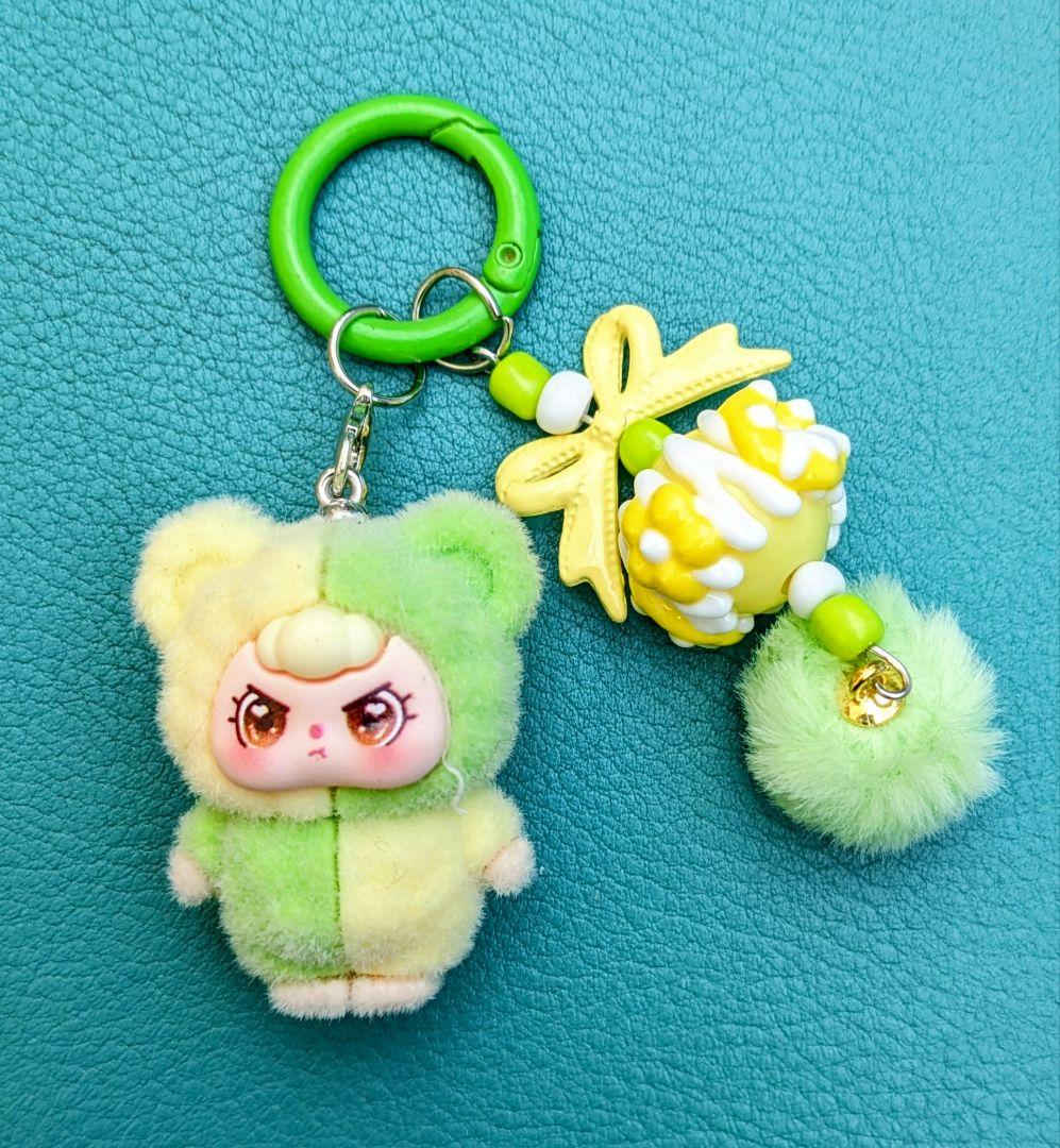 babythree ベイビースリー ♡かわいいキーホルダー グリーン✕イエロー